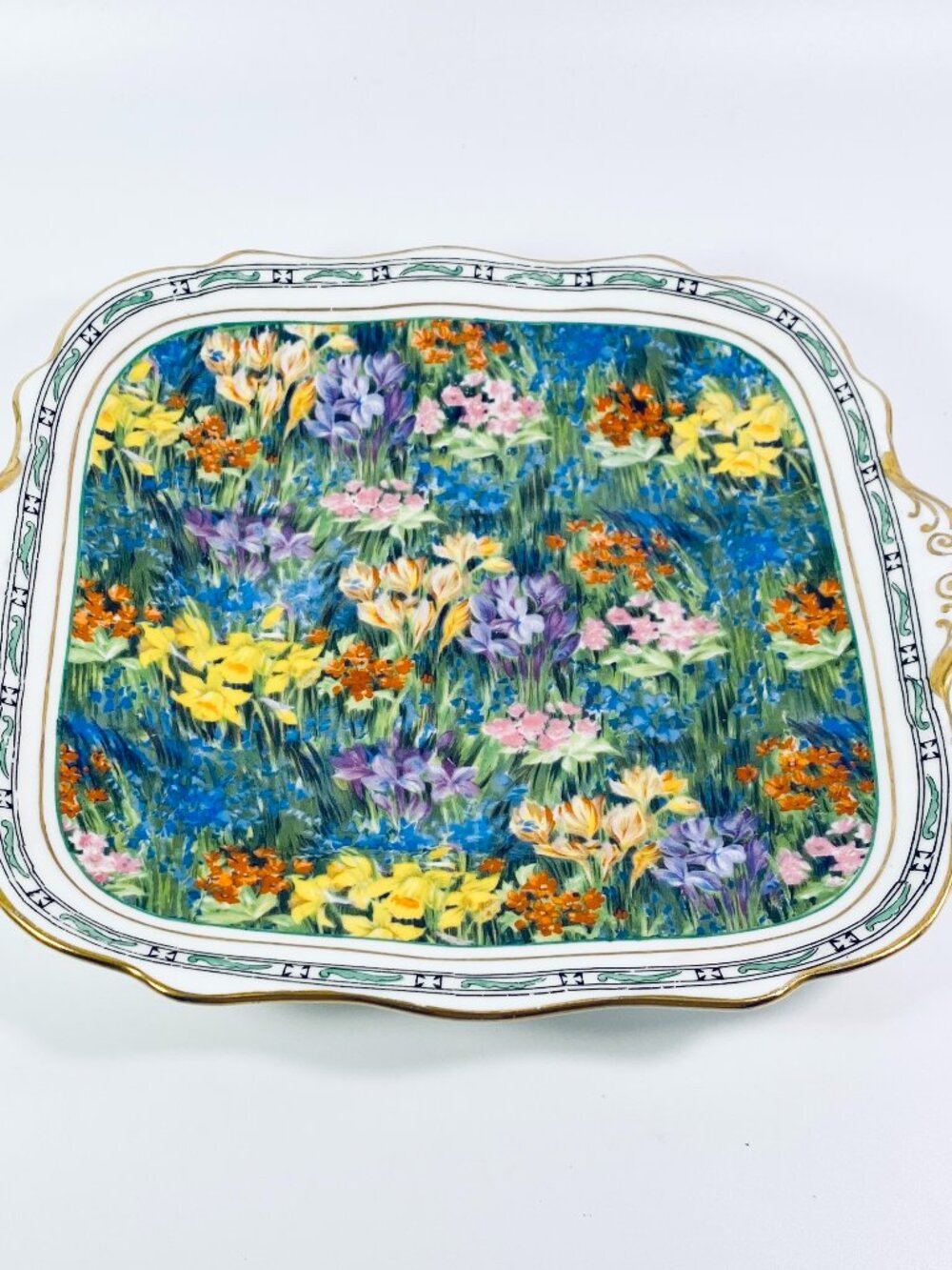 1923-1933 Paragon Springtime square Plate Fine Bone China England -Vintage